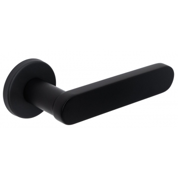 Дверная ручка Extreza Hi-tech "JEMMA" 116 на круглой розетке R12 черный матовый F22